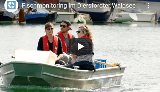 Monitoring-Experten unterwegs auf dem Diersfordter Waldsee (Foto: Lutz Kamieth)
